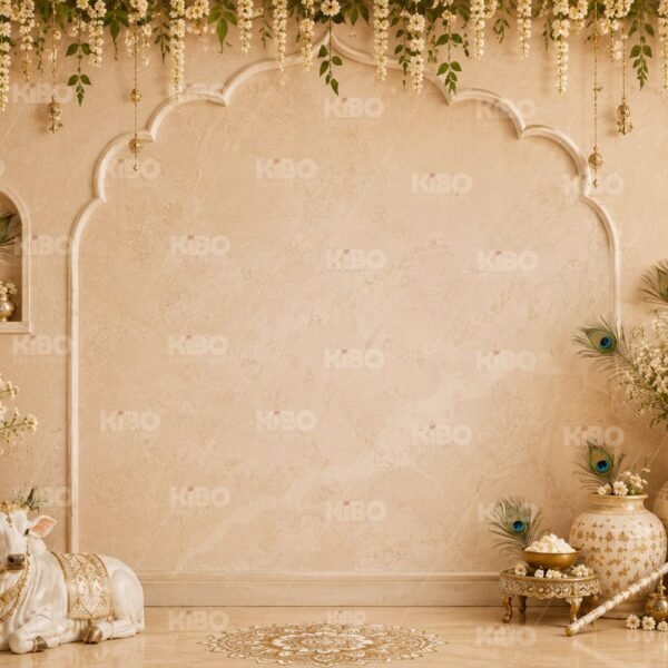 BalaKrishna Kamadhenu - Puja Backdrop/Baby Backdrop - NC 1078
